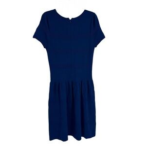 J McLaughlin Dress Size L Blue Nylon Fit Flare Dress Knee Length Knit Women